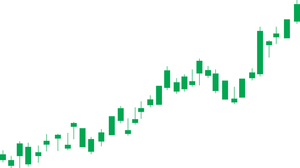 Green bullish stock chart candlestick